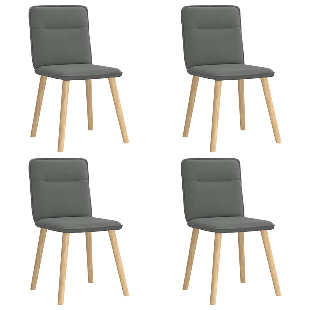 Spisestuestole 4 stk Mørkegrå Stof