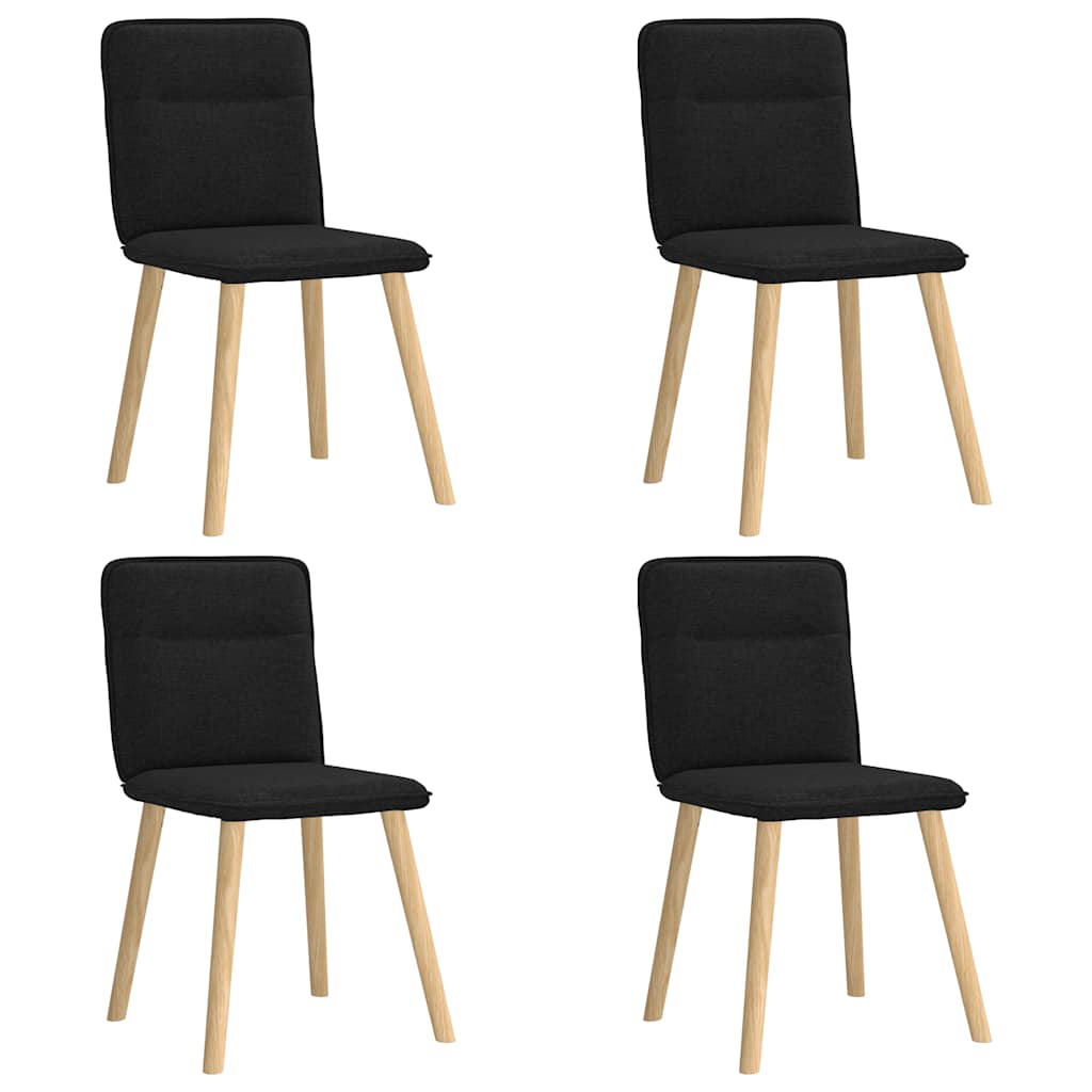 Spisestuestole 4 stk. Sort stof