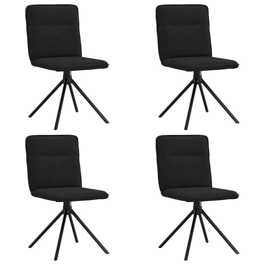 Spisestuestole 4 stk. Sort stof