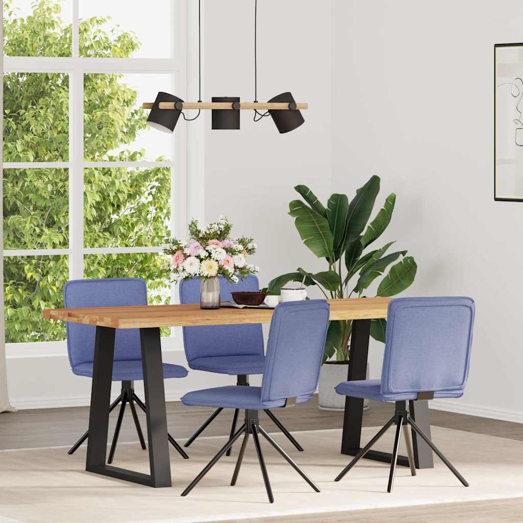 Spisestuestole 4 stk Denim Blå Stof