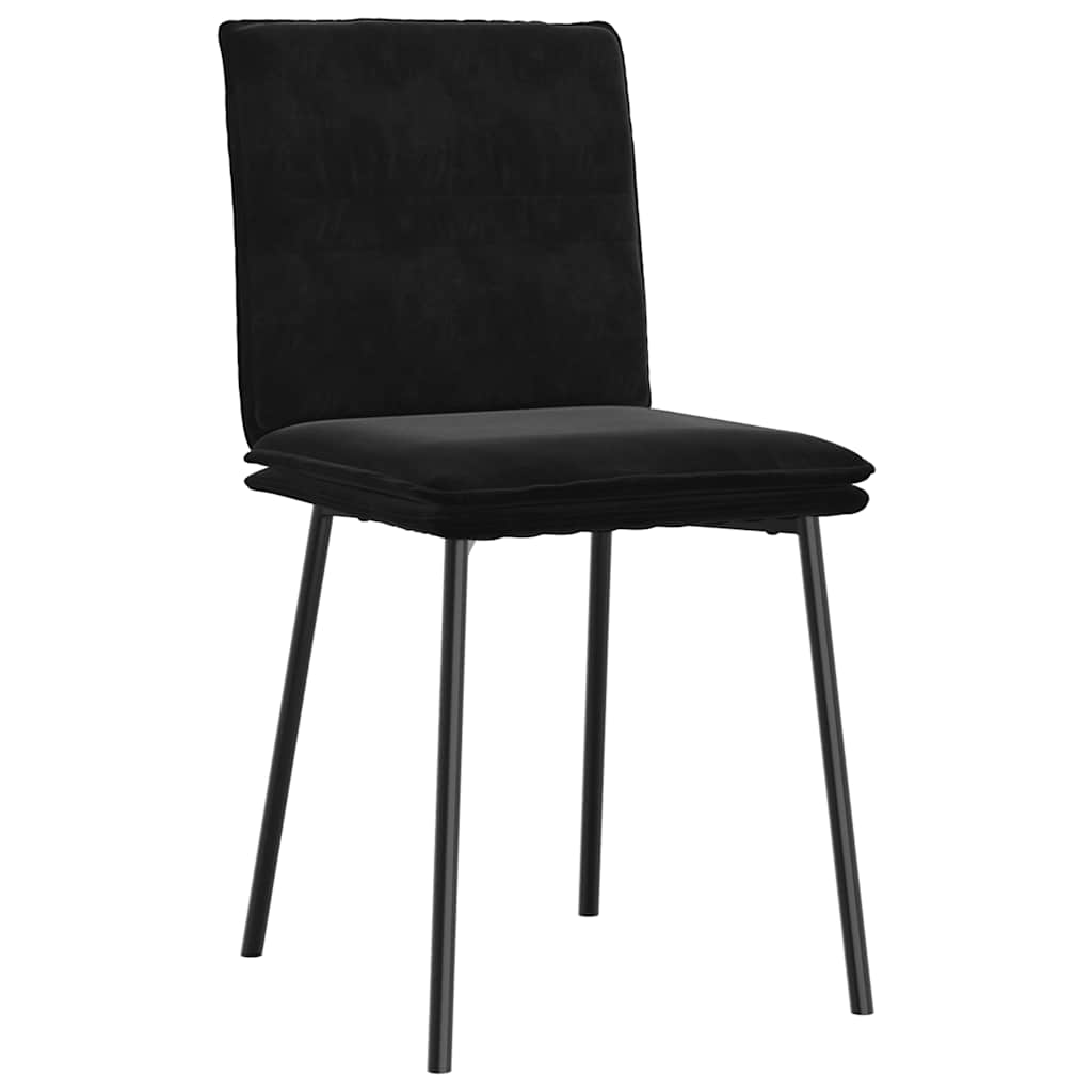 Spisestuestole 4 stk. Sort fløjl