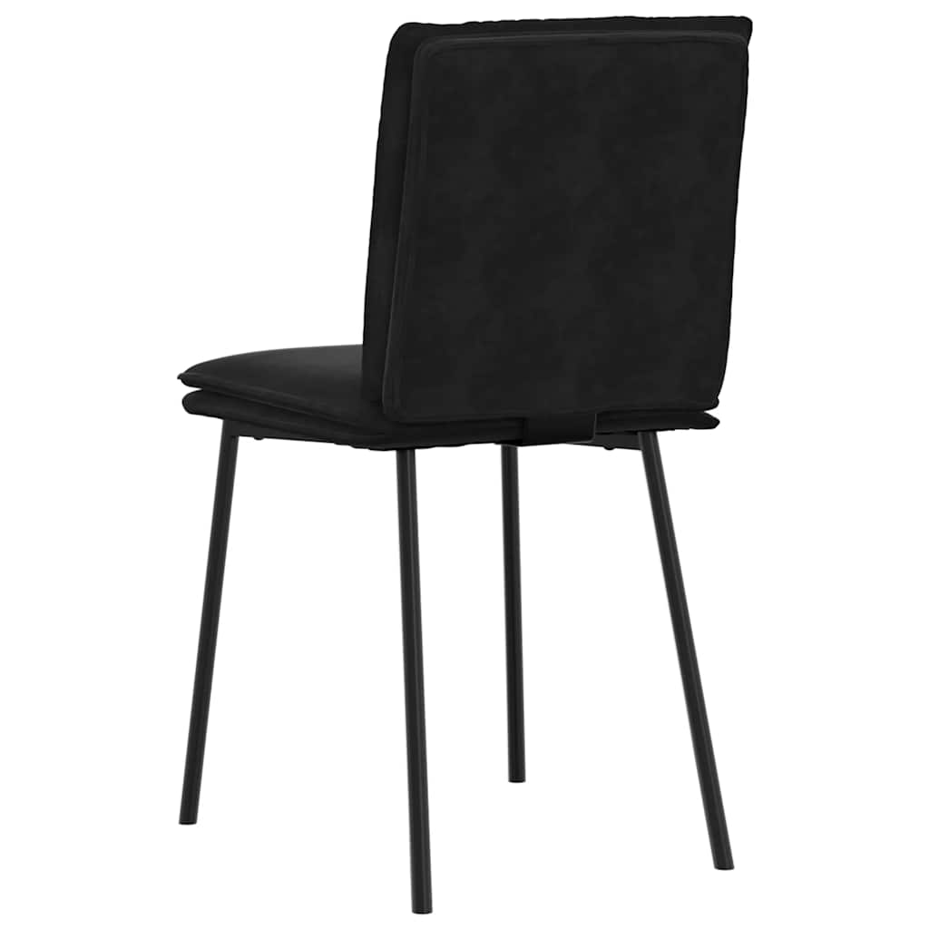 Spisestuestole 4 stk. Sort fløjl