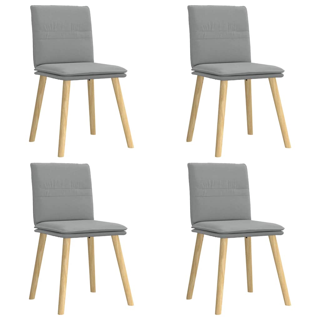 Spisestuestole 4 stk. Lysegrå Stof