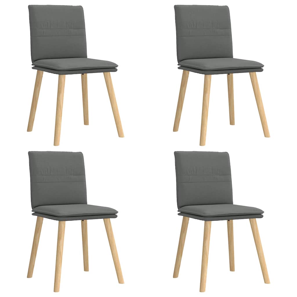 Spisestuestole 4 stk Mørkegrå Stof