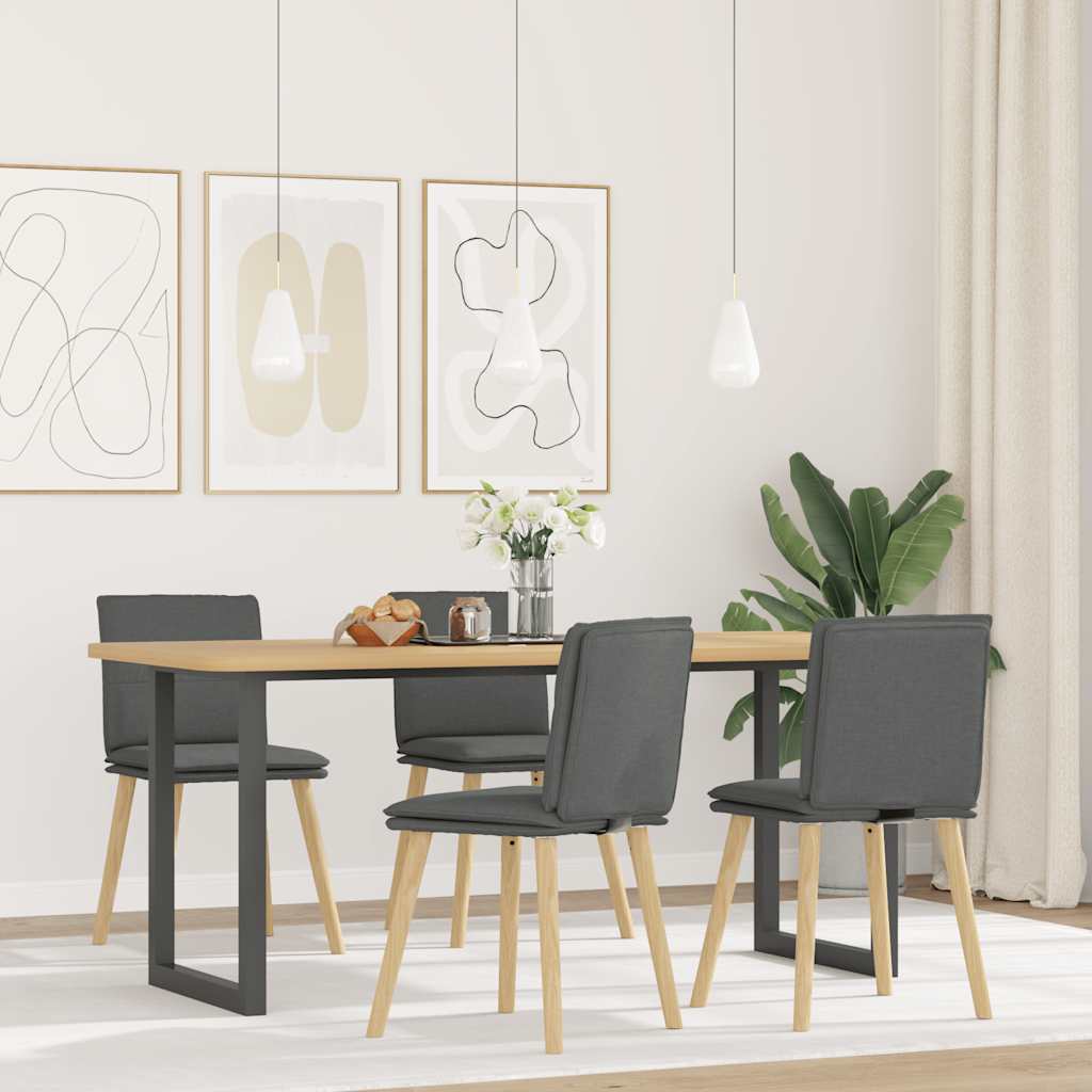 Spisestuestole 4 stk Mørkegrå Stof