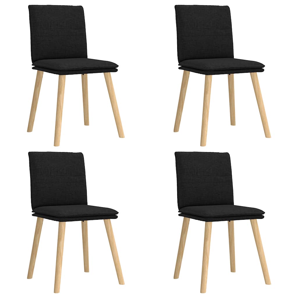 Spisestuestole 4 stk. Sort stof