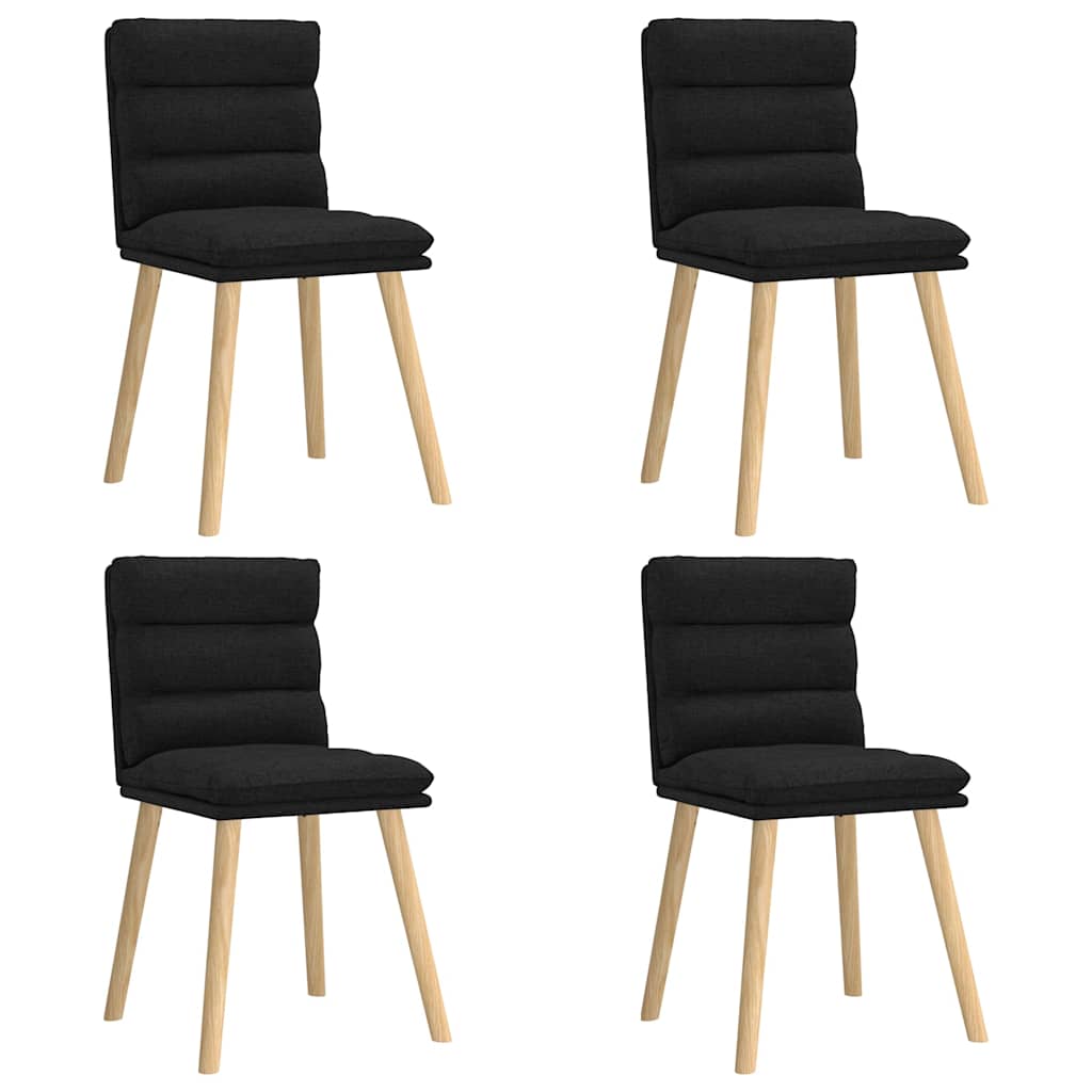 Spisestuestole 4 stk. Sort stof