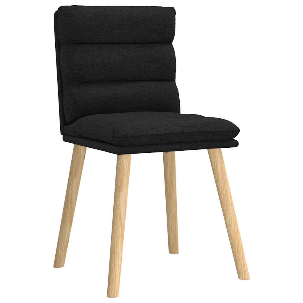 Spisestuestole 4 stk. Sort stof