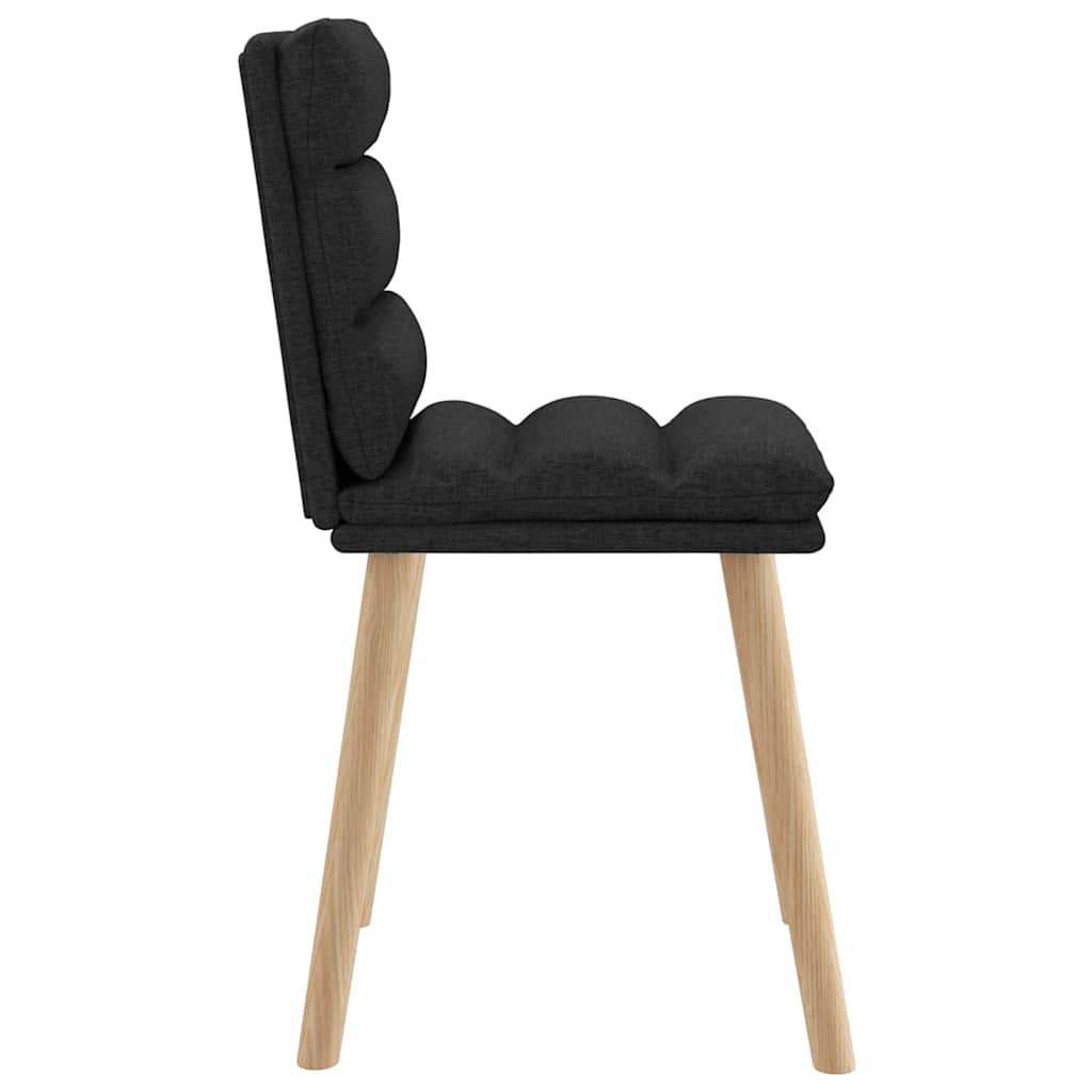 Spisestuestole 4 stk. Sort stof