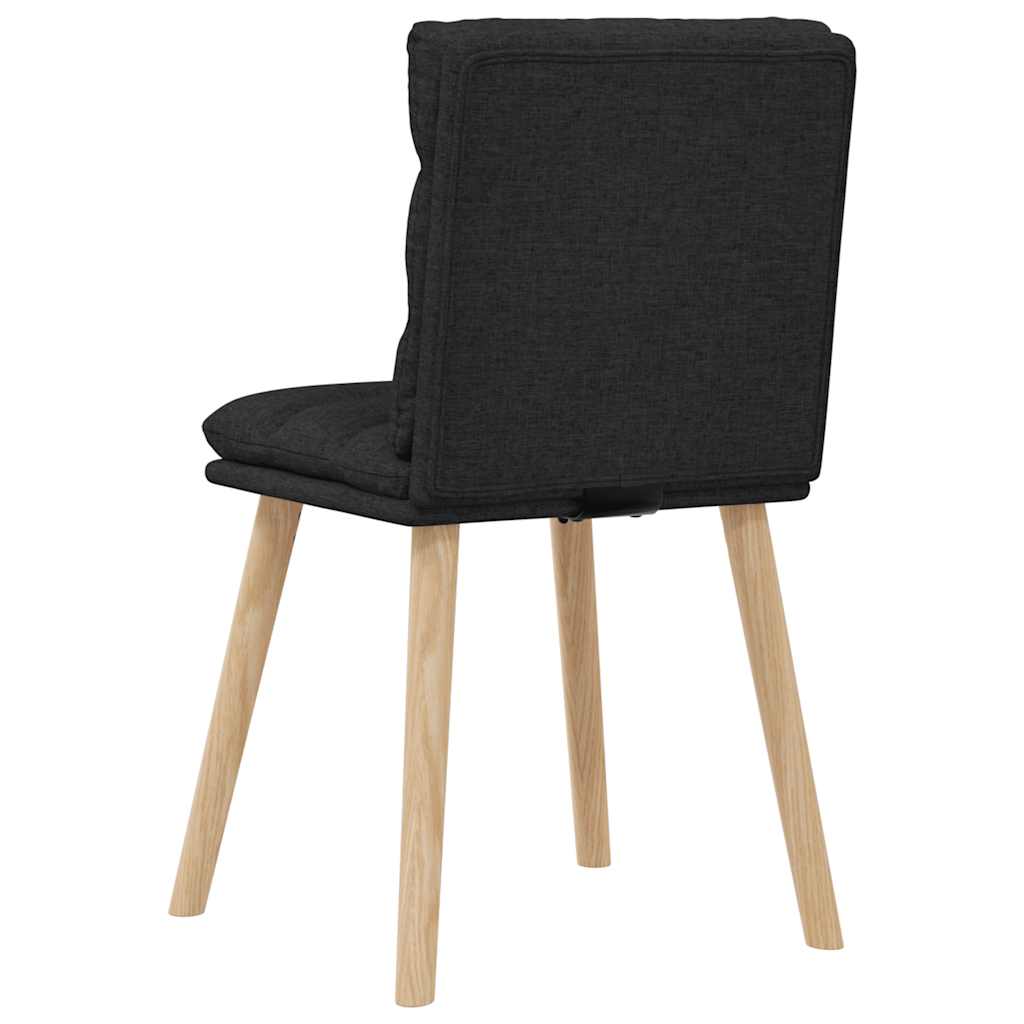 Spisestuestole 4 stk. Sort stof