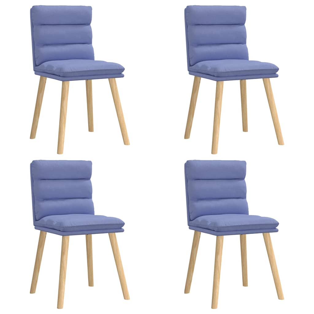 Spisestuestole 4 stk Denim Blå Stof