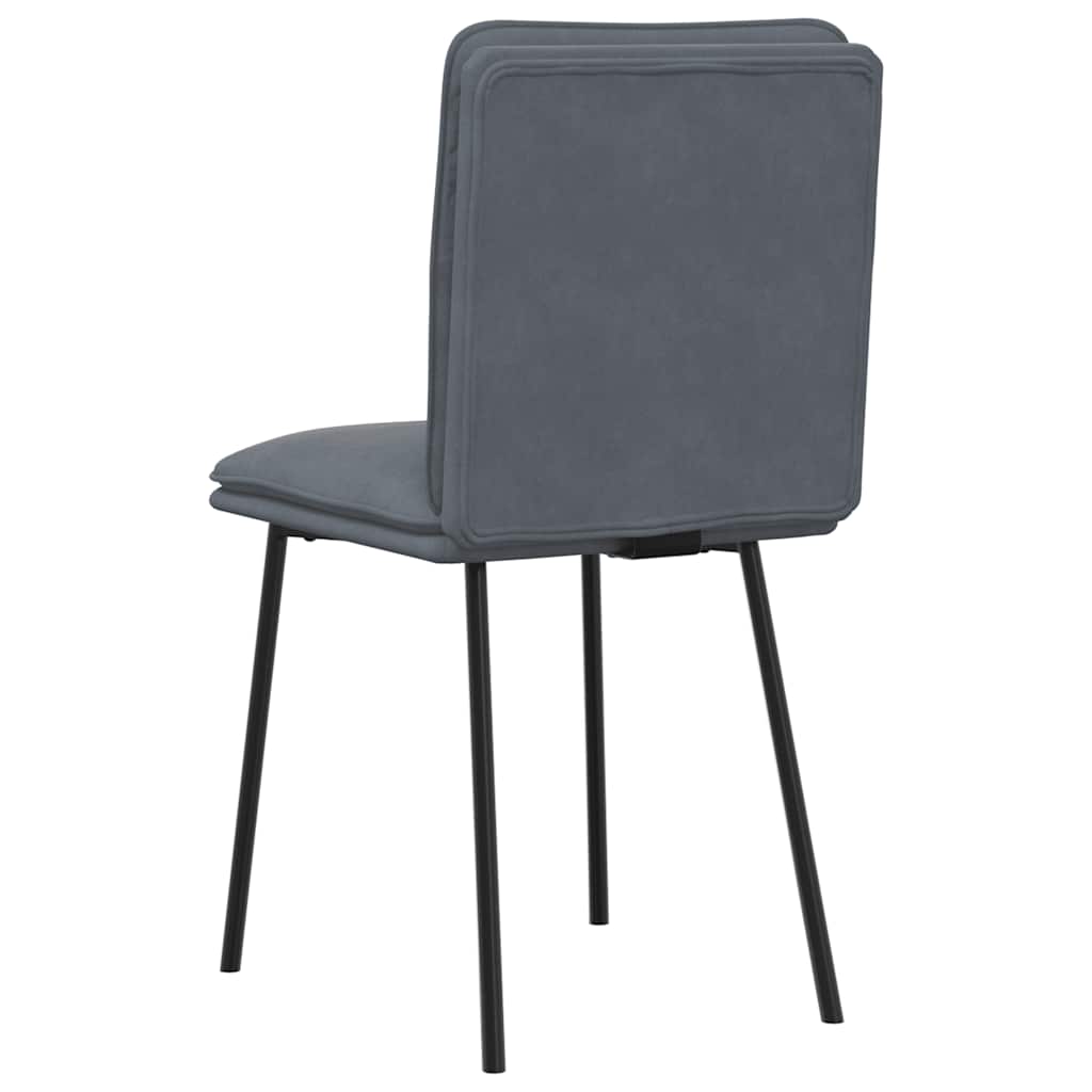 Spisestuestole 4 stk. Mørkegrå fløjl