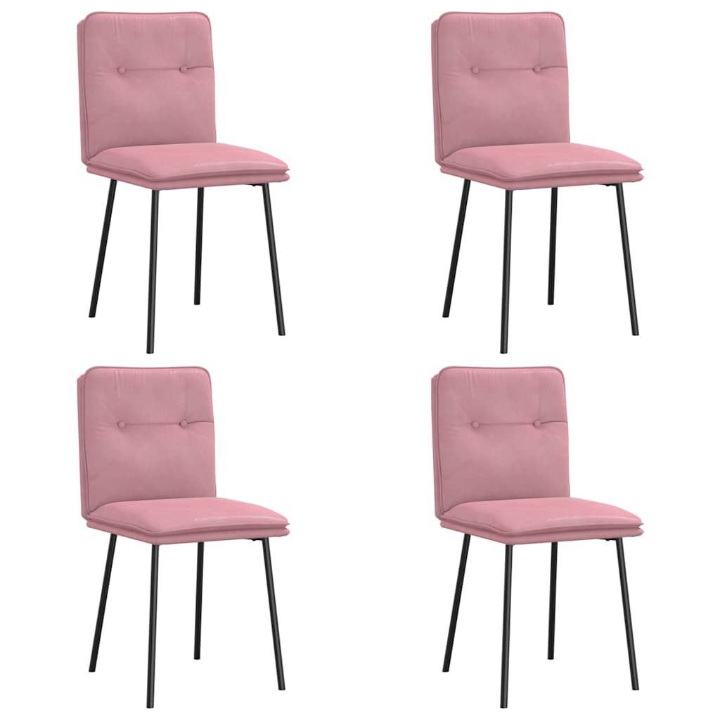 Spisestuestole 4 stk Pink Velvet