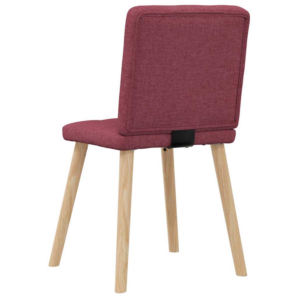 Spisestuestole 6 stk. Vinrødt stof