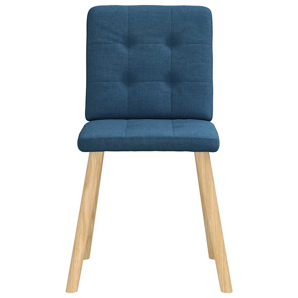 Spisestuestole 6 stk. Blåt stof