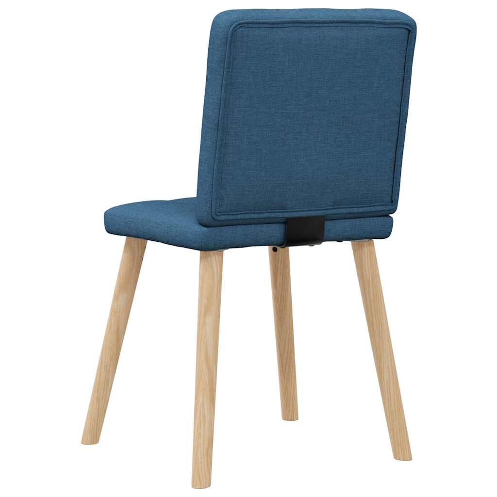 Spisestuestole 6 stk. Blåt stof
