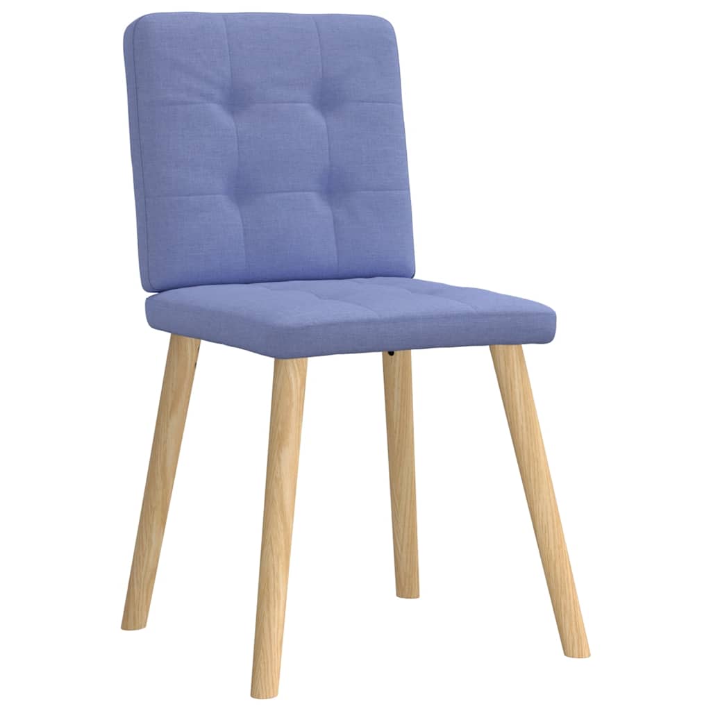 Spisestuestole 6 stk Denim Blå Stof
