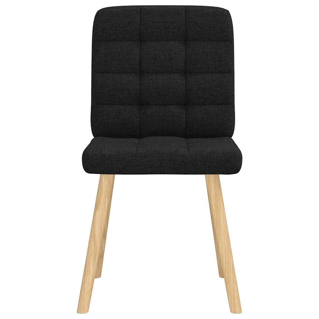 Spisestuestole 6 stk. Sort stof