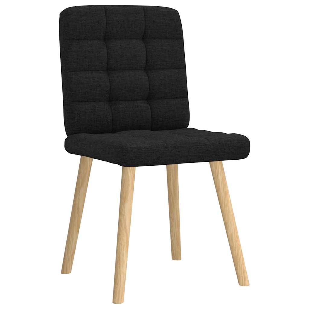 Spisestuestole 6 stk. Sort stof
