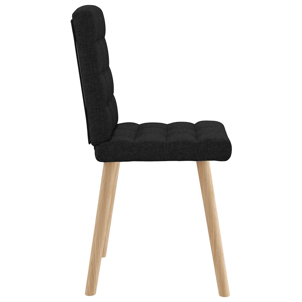 Spisestuestole 6 stk. Sort stof