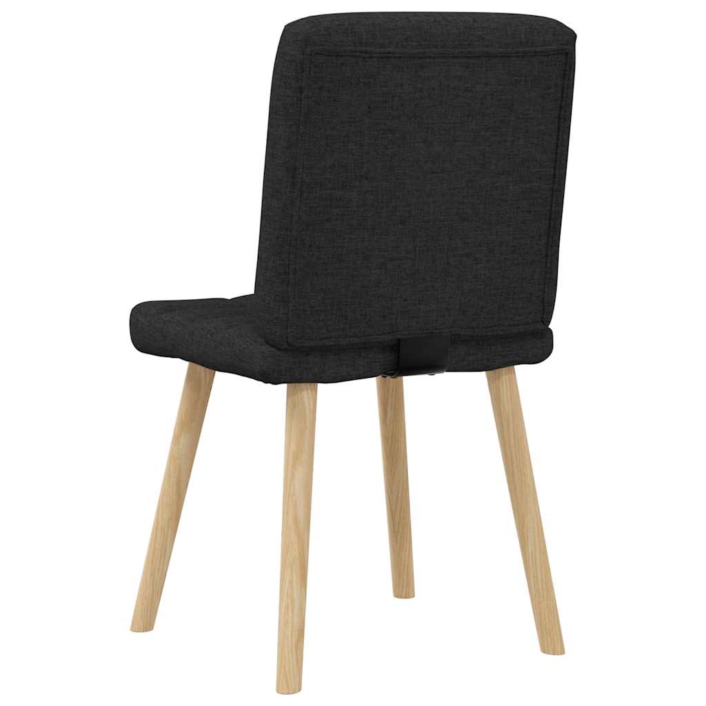 Spisestuestole 6 stk. Sort stof