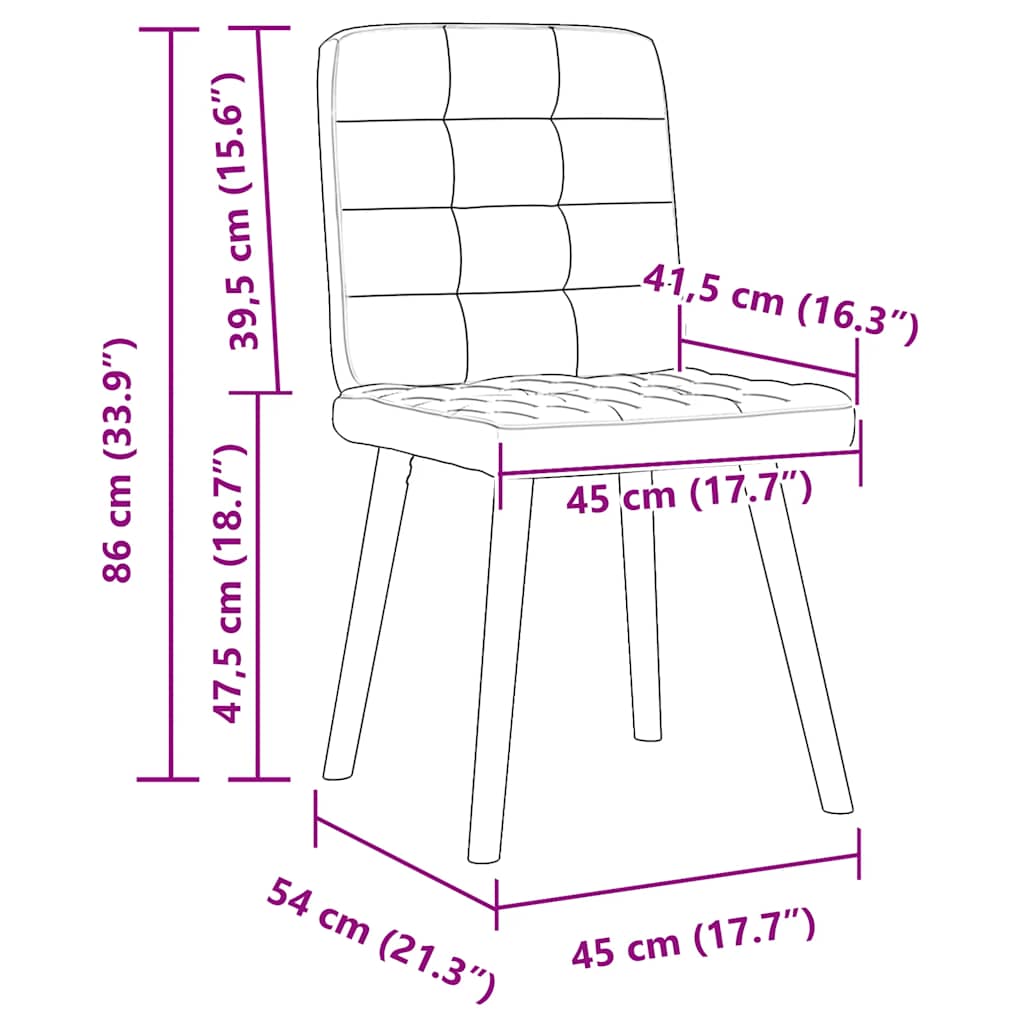 Spisestuestole 6 stk. Sort stof