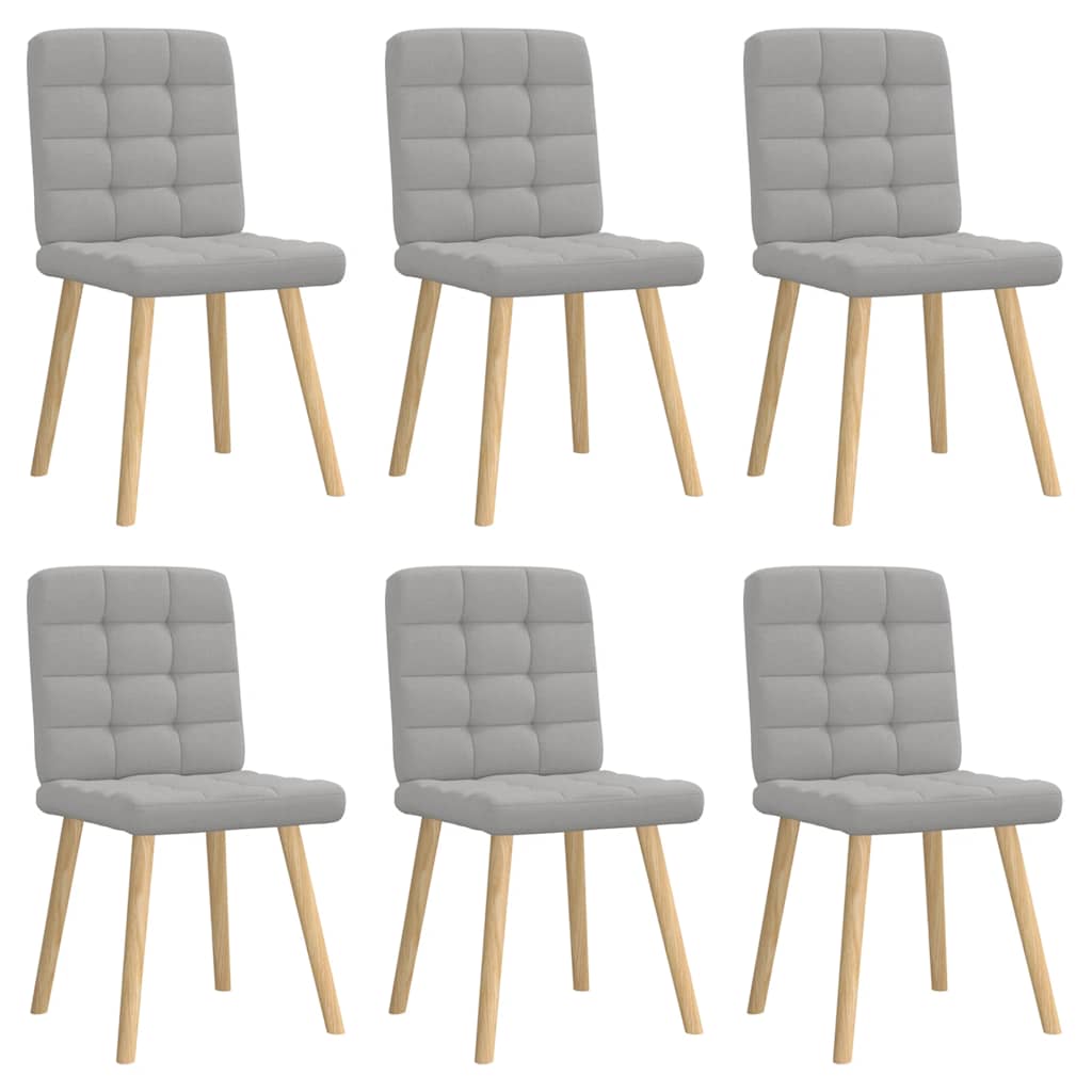 Spisestuestole 6 stk Cloud Grey Stof