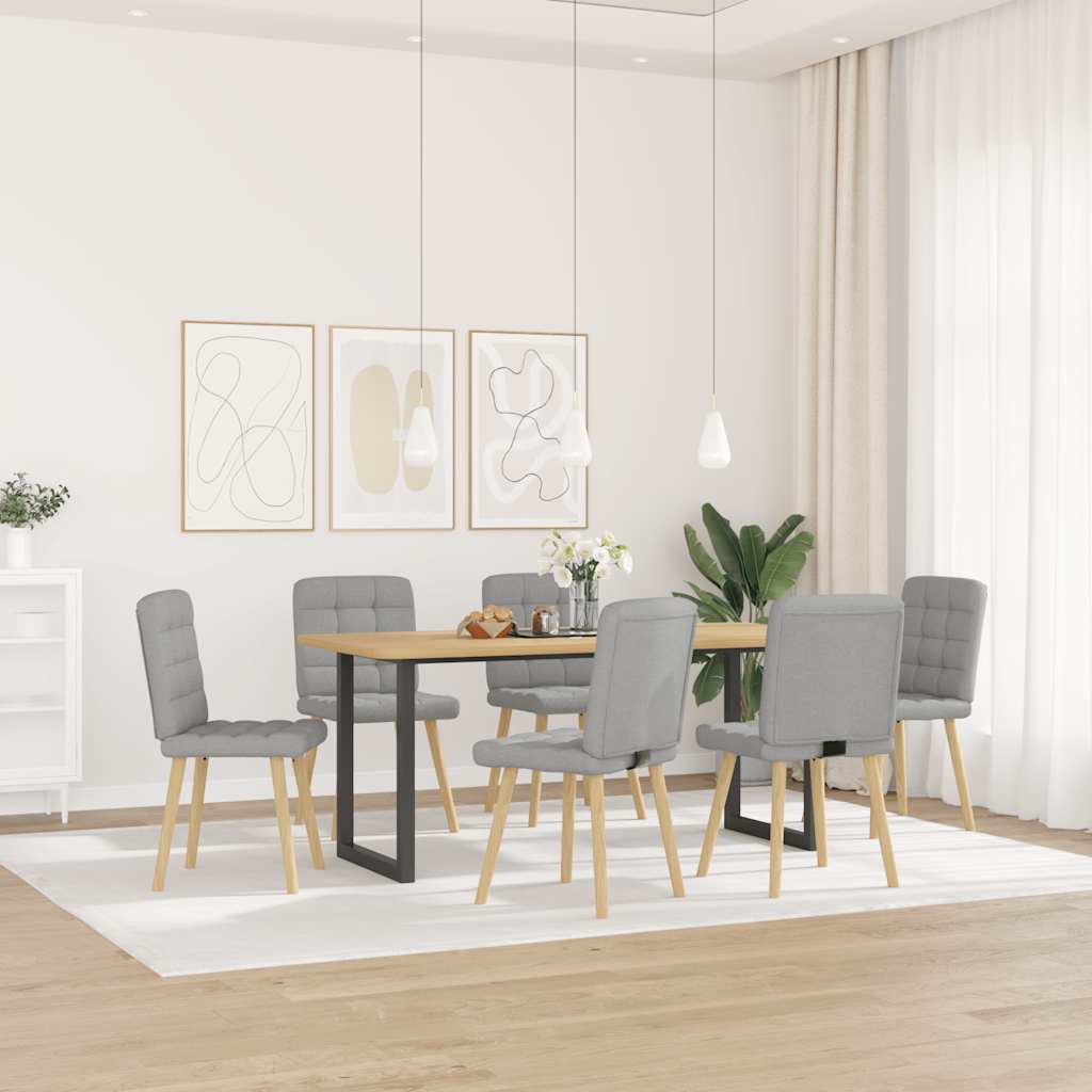 Spisestuestole 6 stk Cloud Grey Stof