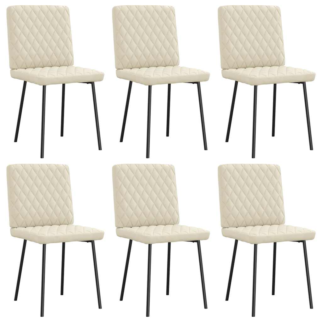 Spisestuestole 6 stk. Creme imiteret læder