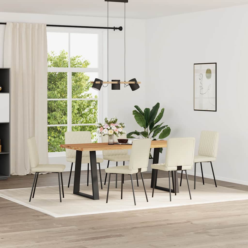 Spisestuestole 6 stk. Creme imiteret læder