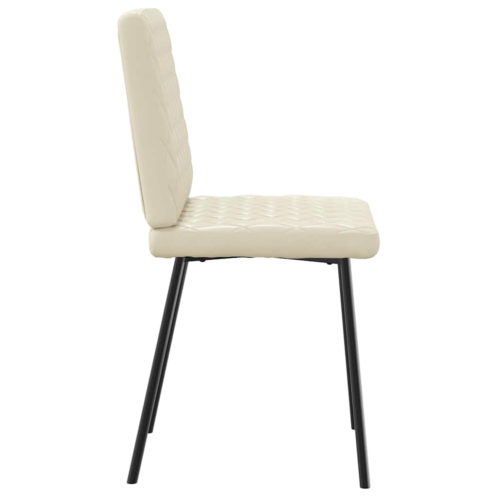 Spisestuestole 6 stk. Creme imiteret læder