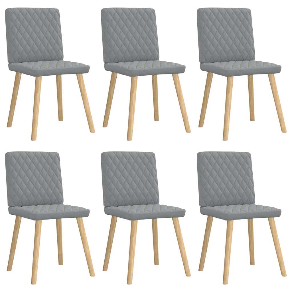 Spisestuestole 6 stk. Lysegrå Stof