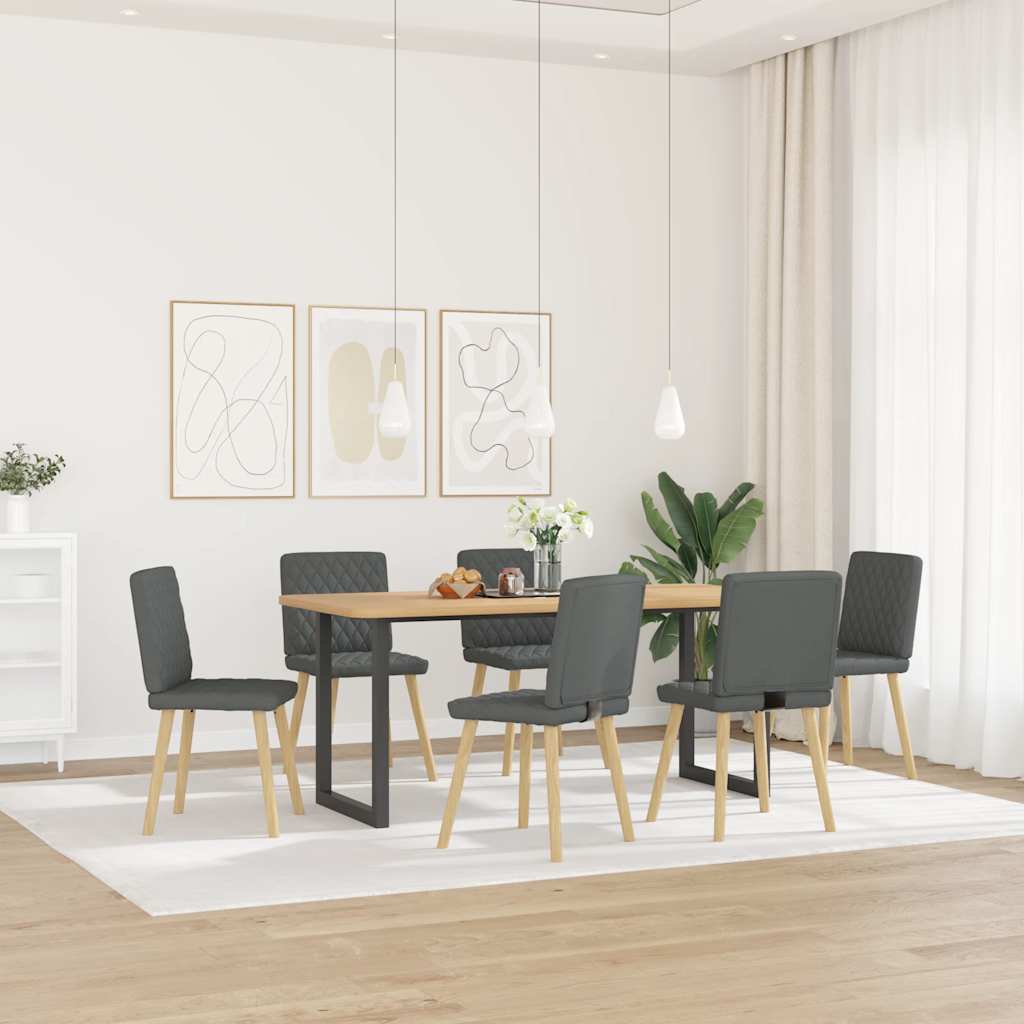 Spisestuestole 6 stk. Mørkegrå Stof