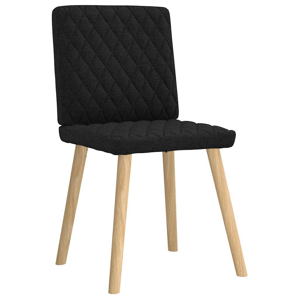 Spisestuestole 6 stk. Sort stof