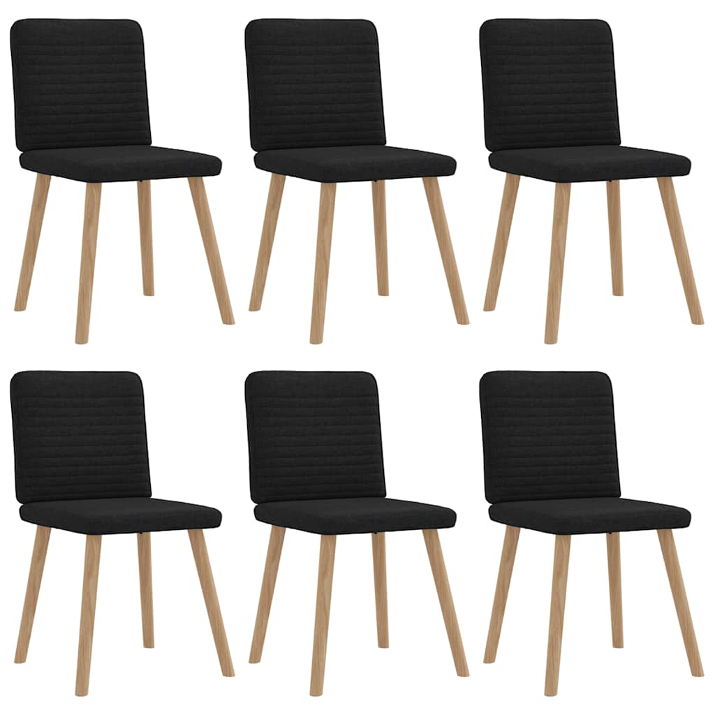 Spisestuestole 6 stk. Sort stof