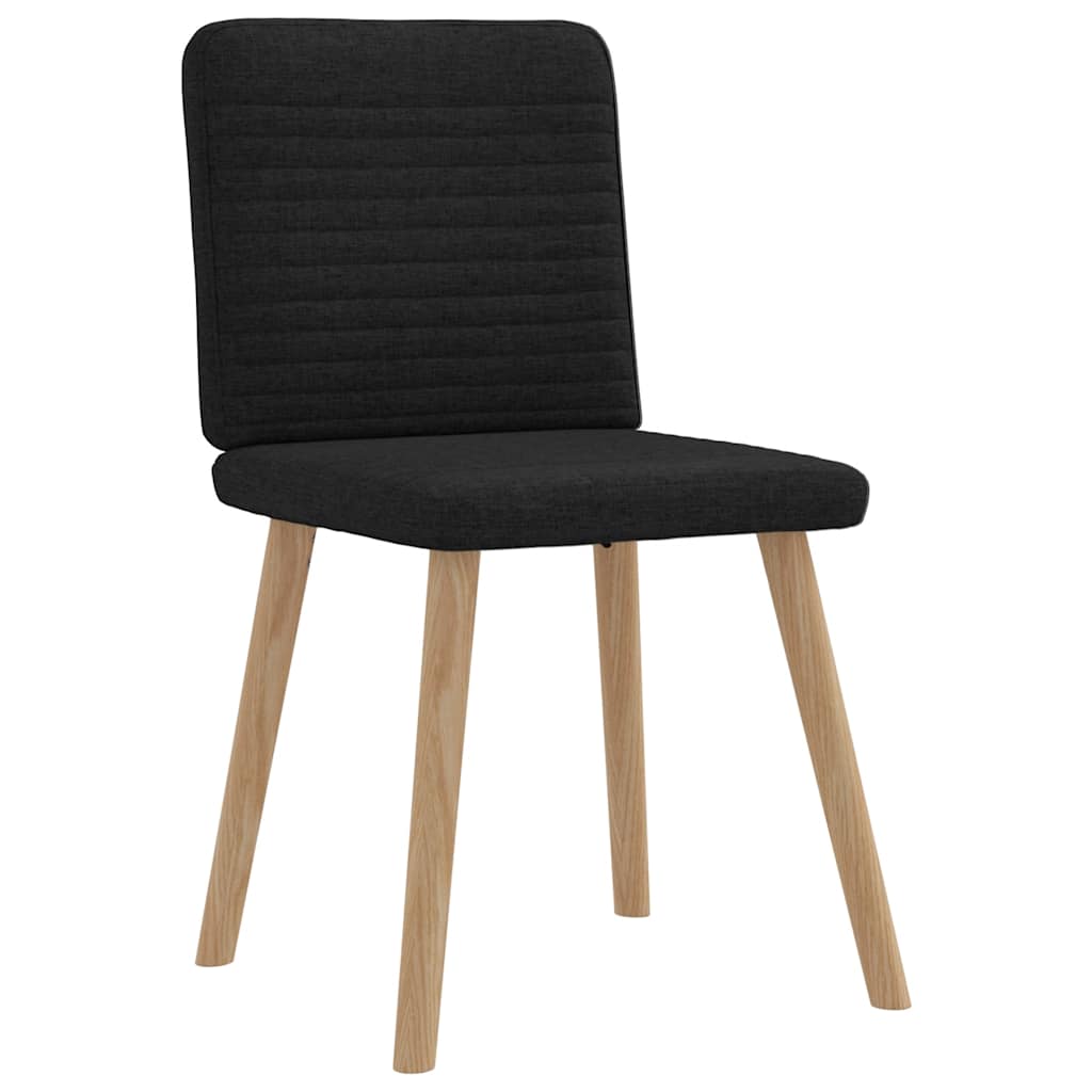 Spisestuestole 6 stk. Sort stof