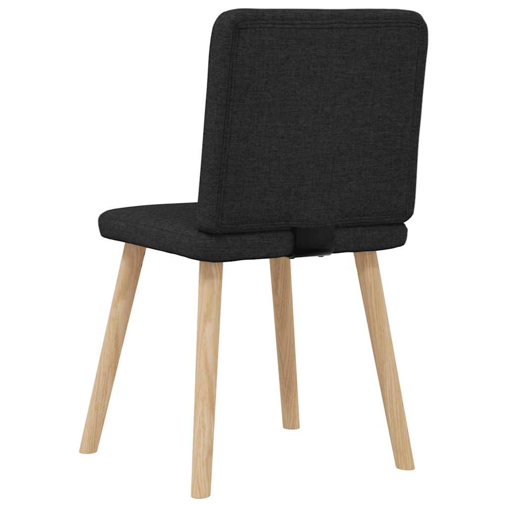 Spisestuestole 6 stk. Sort stof