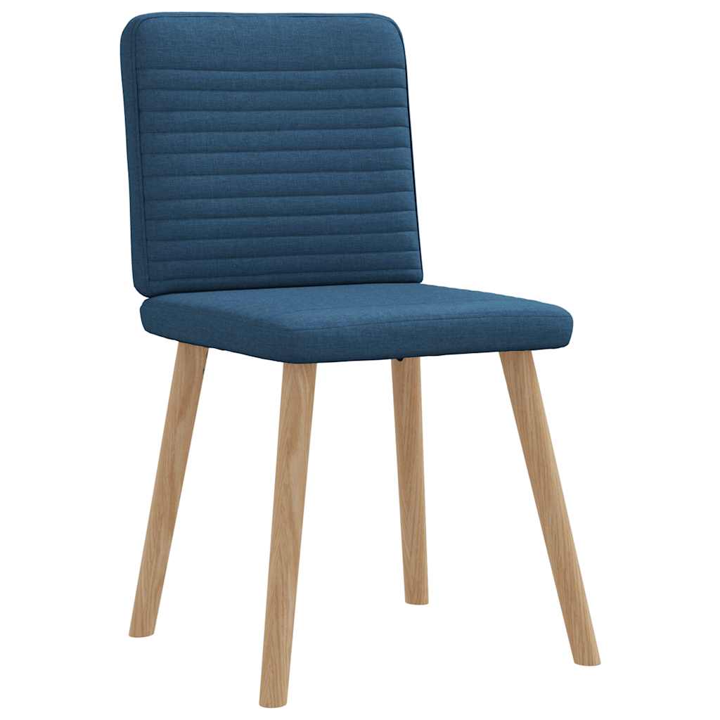 Spisestuestole 6 stk. Blåt stof