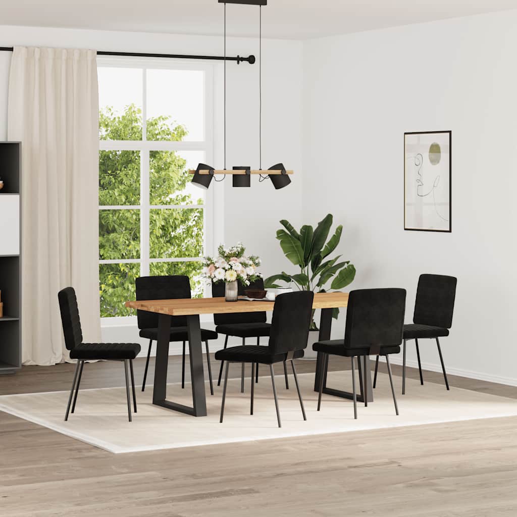 Spisestuestole 6 stk. Sort fløjl