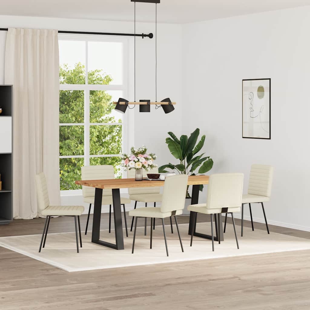 Spisestuestole 6 stk. Creme imiteret læder