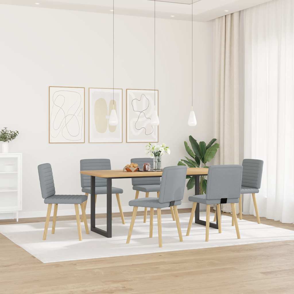 Spisestuestole 6 stk. Lysegrå Stof