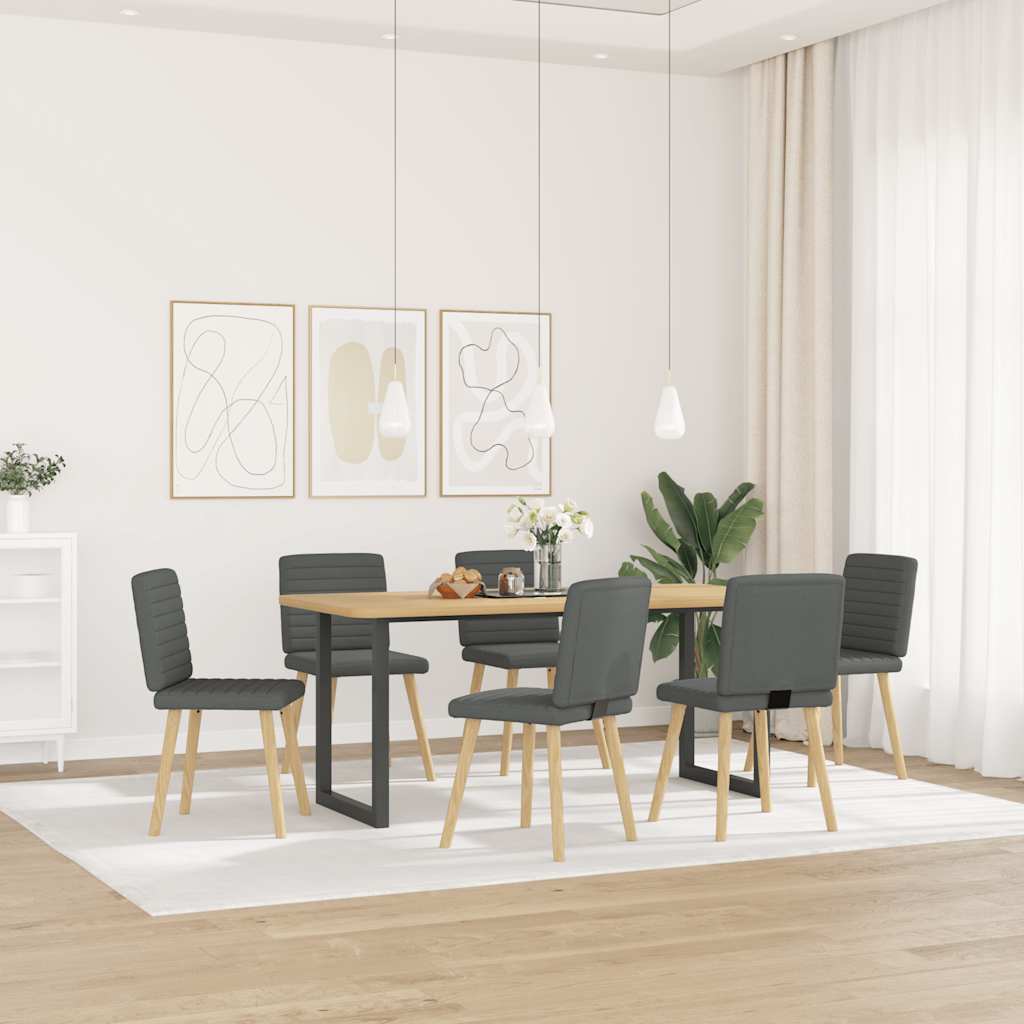 Spisestuestole 6 stk. Mørkegrå Stof