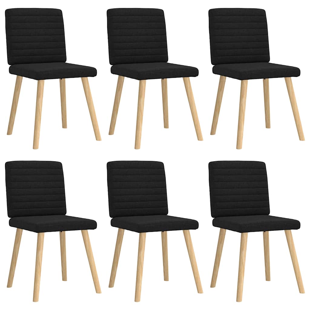 Spisestuestole 6 stk. Sort stof