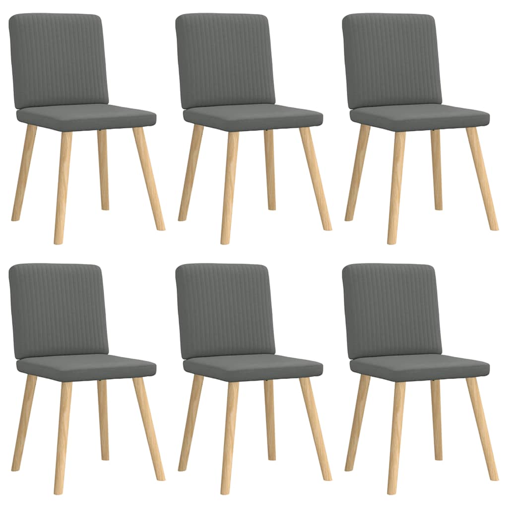 Spisestuestole 6 stk. Mørkegrå Stof