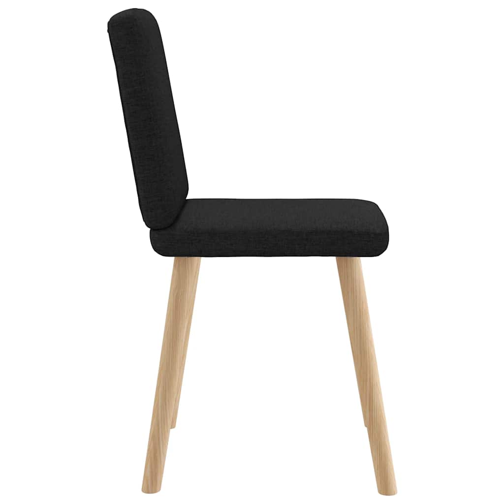 Spisestuestole 6 stk. Sort stof