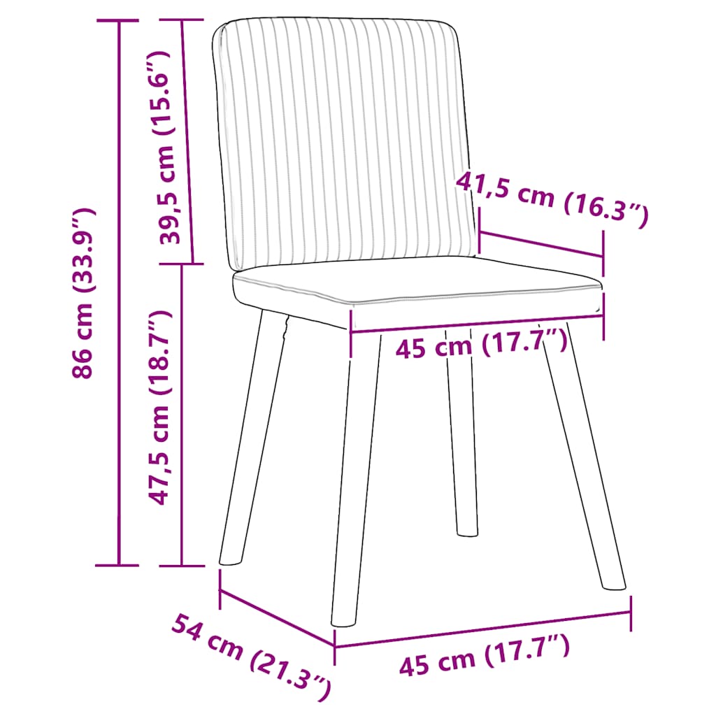 Spisestuestole 6 stk. Sort stof