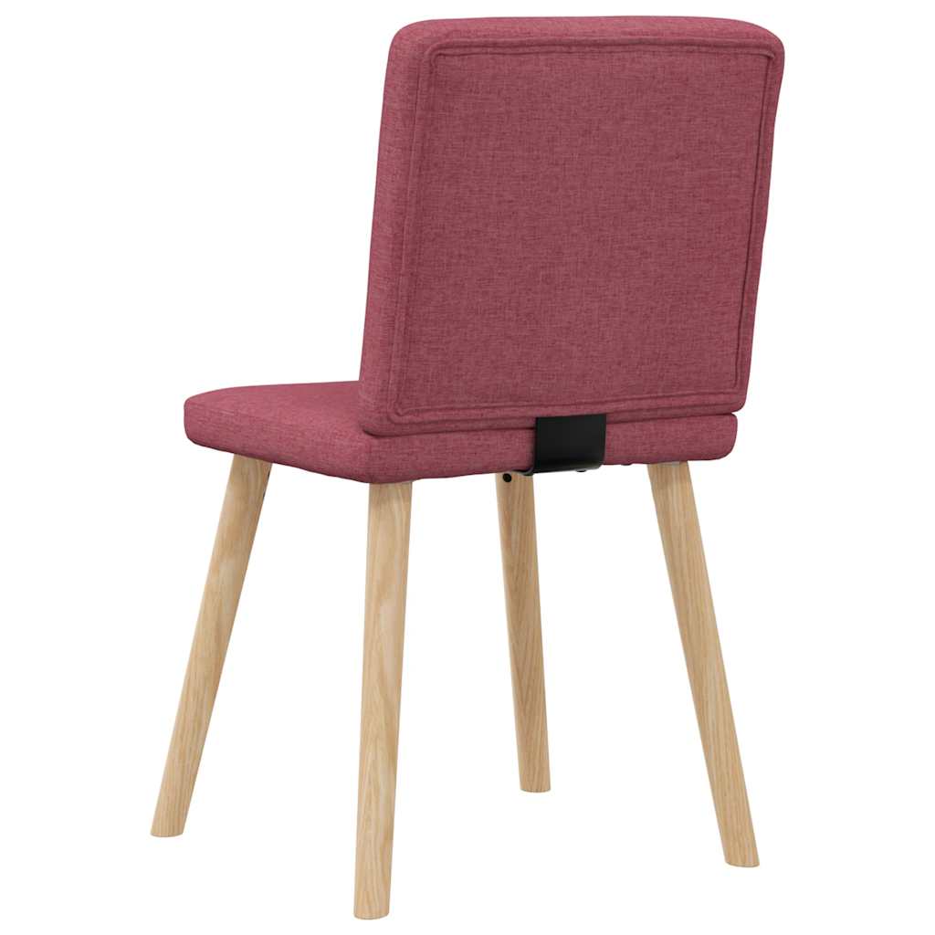 Spisestuestole 6 stk. Vinrødt stof