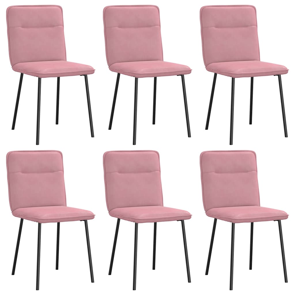 Spisestuestole 6 stk. Pink Velvet
