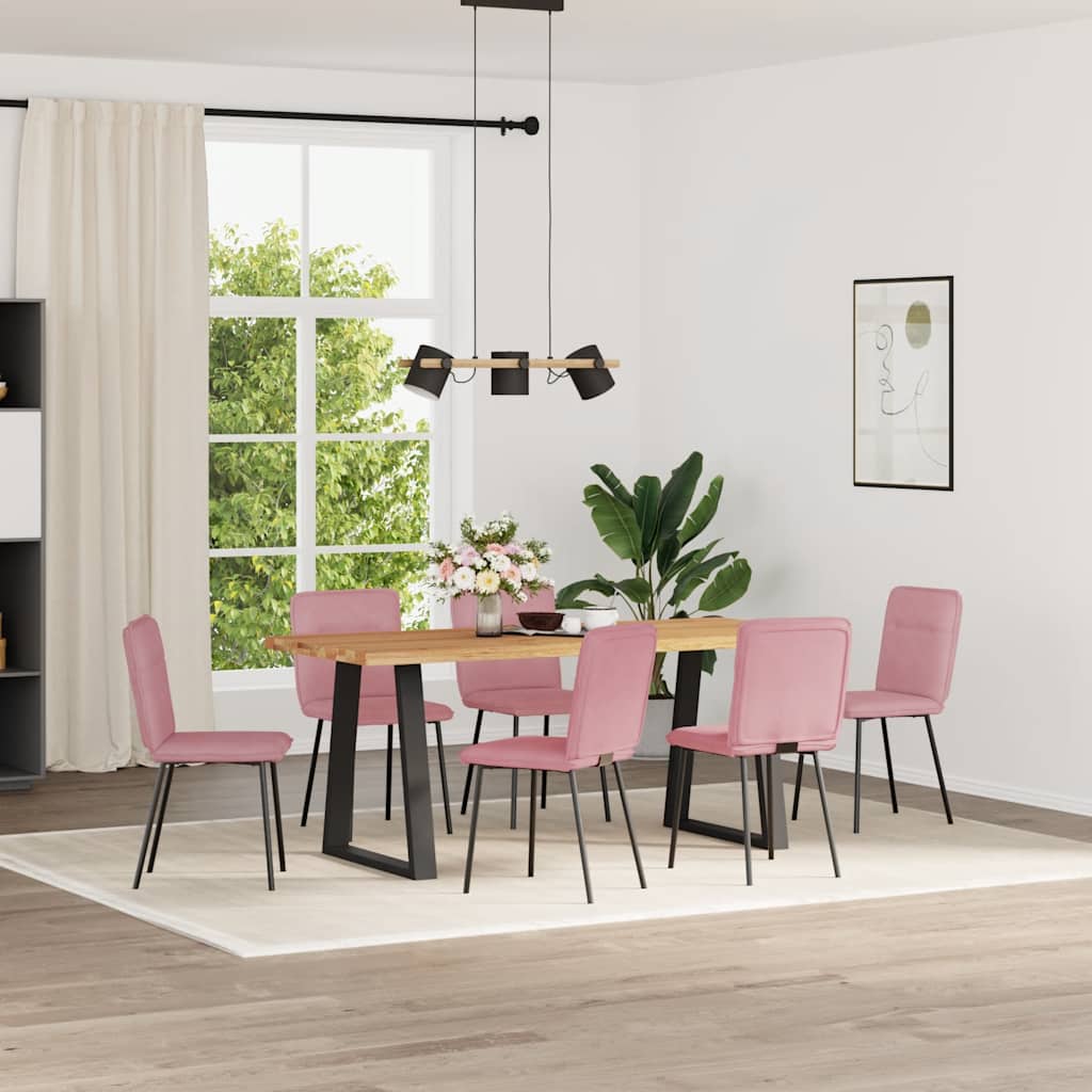 Spisestuestole 6 stk. Pink Velvet