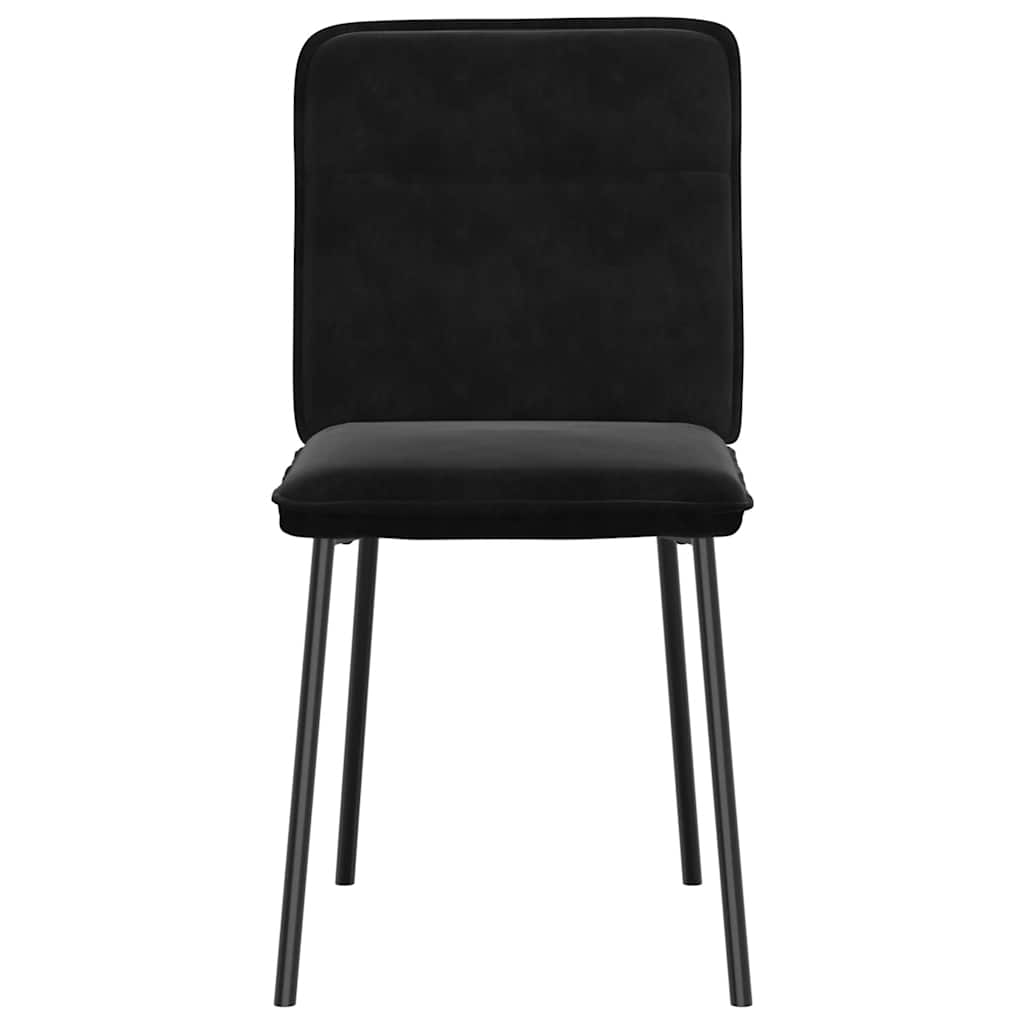 Spisestuestole 6 stk. Sort fløjl
